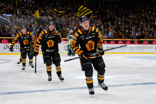 Skellefteås Viggo Nordlund och Oskar Vuollet jublar