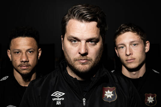 Tobias Sana, tränare Andreas Holmberg och Anton Andreasson