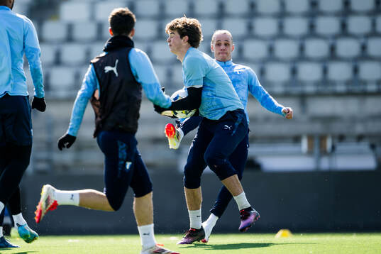 Malmö FFs målvakt Melker Ellborg och Arnor Sigurdsson