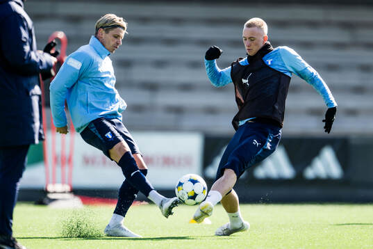 Malmö FFs Jens Stryger Larsen och Daniel Gudjohnsen