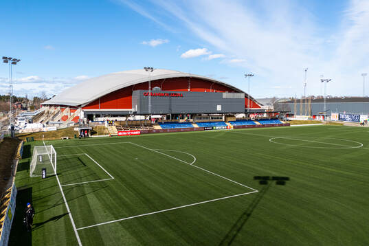Vy över Jernvallen och Göransson Arena