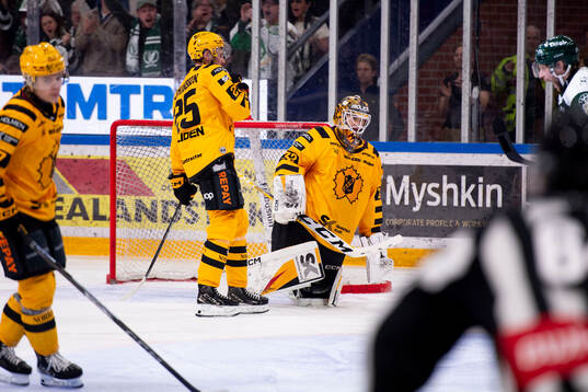 Skellefteås Pontus Johansson  och målvakt Linus
