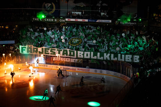 inför match fem i kvalet till SHL mellan Färjestad och