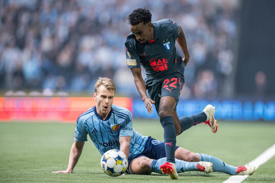 Djurgårdens Rasmus Schuller och Malmö FFs Taha Abdi Ali