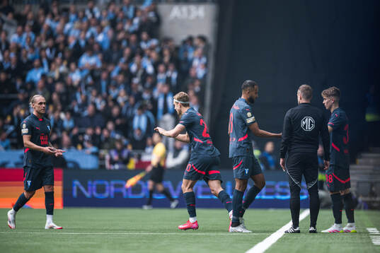 Malmö FFs Arnor Sigurdsson, Erik Botheim, Isaac Thelin och