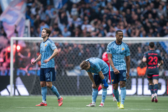 Djurgårdens Miro Tenho, Daniel Stensson och Zakaria Sawo
