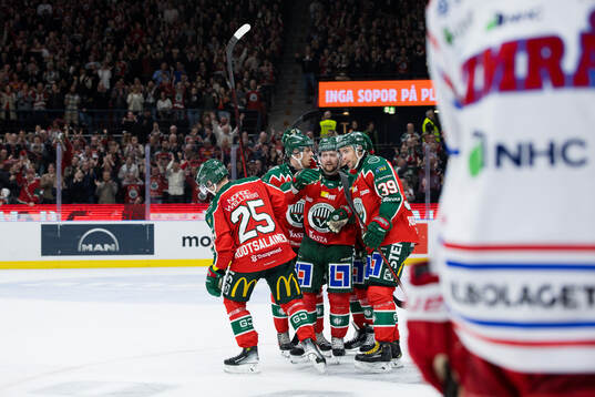 Frölundas Mikael Ruohomaa jublar
