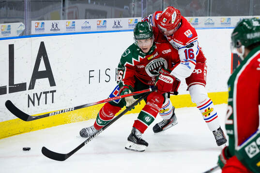 Frölundas Dominik Egli och Timrås Lukas Pilö