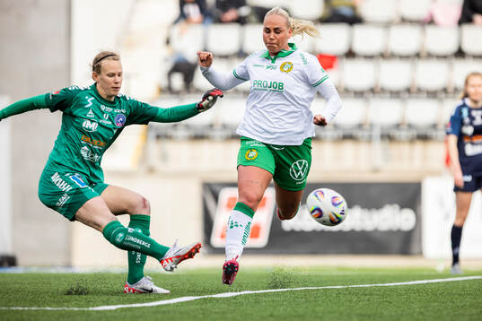 Linköpings målvakt Cajsa Andersson och Hammarbys Cathinka