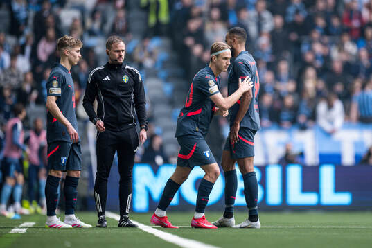 Malmö FFs Hugo Bolin, Erik Botheim och Isaac Thelin