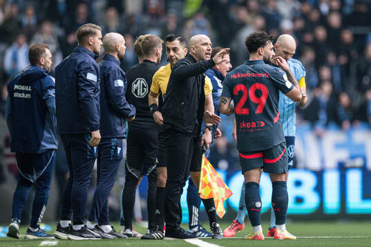 Malmö FFs tränare Henrik Rydström och Sead Haksabanovic