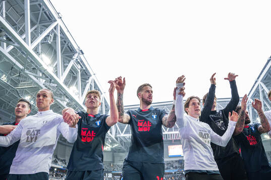 Malmö FFs Arnor Sigurdsson, Hugo Bolin, Pontus Jansson och