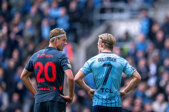 Malmö FFs Erik Botheim och Djurgårdens Tobias Gulliksen