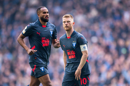 Malmö FFs Isaac Thelin och Anders Christiansen