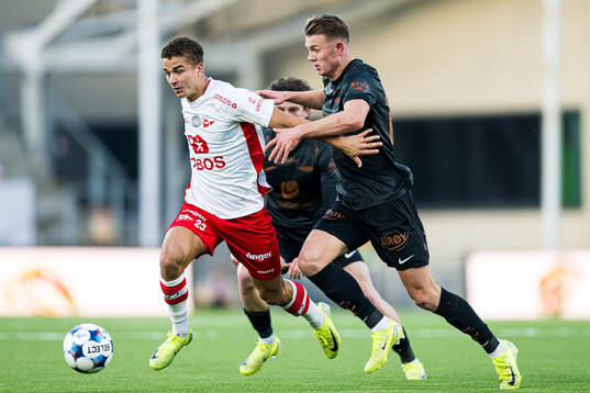 Henrik Skogvold of Fredrikstad and Emil Kornvig of Brann