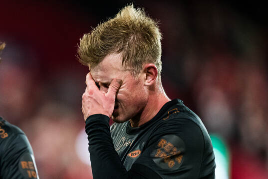 Aune Heggebø of Brann looks dejected