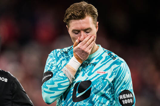 Mathias Dyngeland of Brann looks dejected