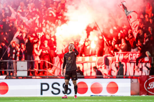 Fredrik Pallesen Knudsen of Brann looks dejected