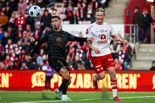 Niklas Castro of Brann and Daniel Fritz Eid of Fredrikstad