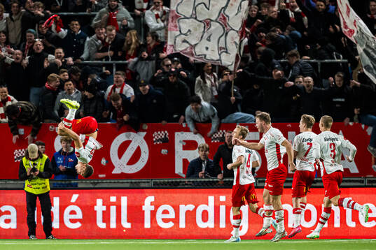 Henrik Skogvold of Fredrikstad celebrates