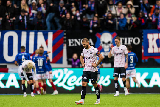 Zlatko Tripic of Viking looks dejected