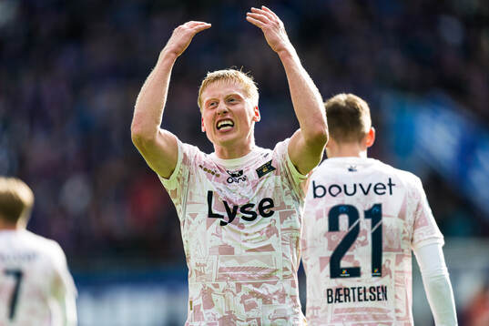 Hilmir Rafn Mikaelsson of Viking celebrates