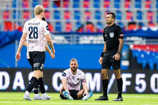 Zlatko Tripic of Viking looks dejected