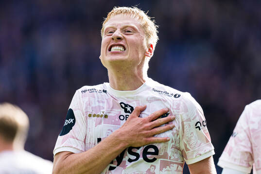 Hilmir Rafn Mikaelsson of Viking celebrates