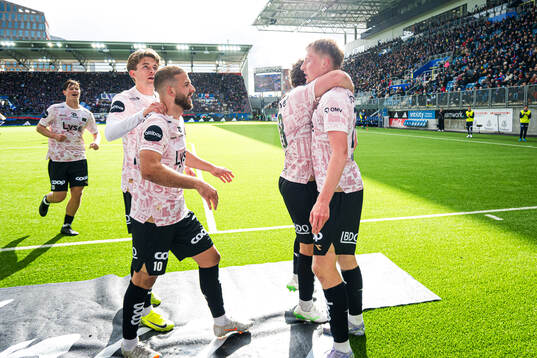 Hilmir Rafn Mikaelsson of Viking celebrates