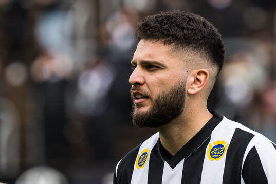 Landskronas Edi Sylisufaj fotbollsmatchen i Superettan