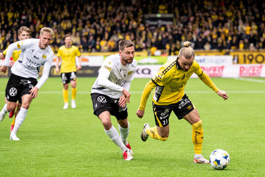 Mjällbys Axel Norén och Elfsborgs Niklas Hult
