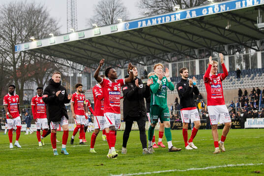 Degerfors spelare jublar