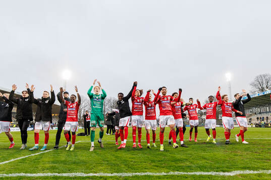 Degerfors spelare jublar