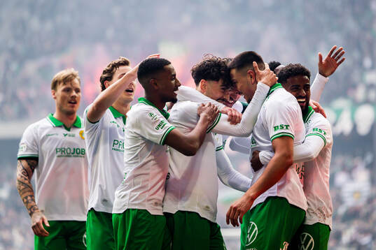 Hammarbys Jusef Erabi jublar