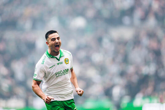 Hammarbys Jusef Erabi jublar
