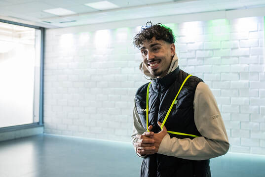 Hammarbys Sebastian Tounekti i mixade zonen