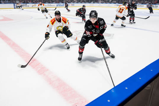 Brynäs Johan Larsson och Malmö Redhawks Joona Ikonen
