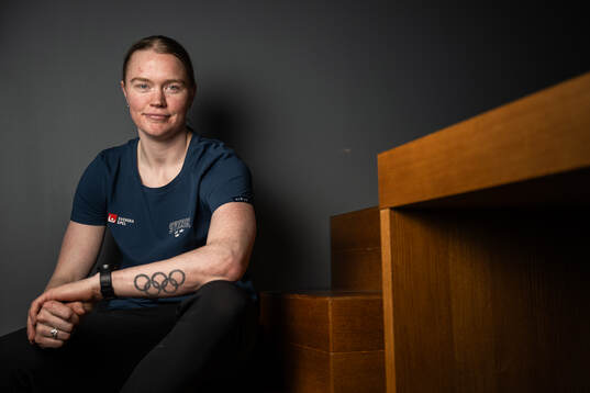 Sara Hjalmarsson of Sweden poses for a portrait at a press