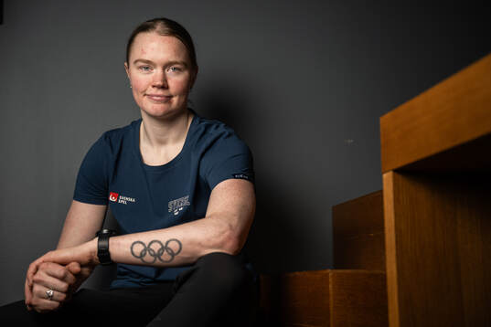 Sara Hjalmarsson of Sweden poses for a portrait at a press