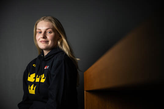 Annie Silén of Sweden poses for a portrait at a press event