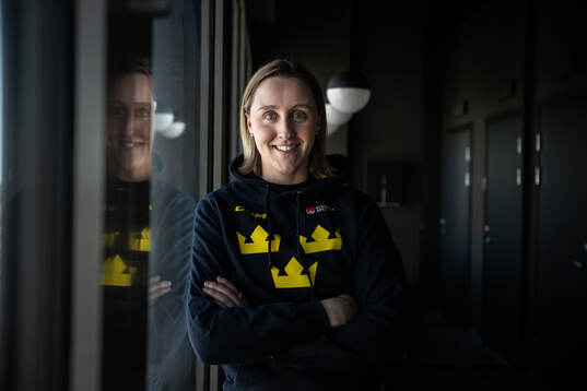 Hanna Olsson of Sweden poses for a portrait at a press event
