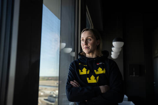 Hanna Olsson of Sweden poses for a portrait at a press event
