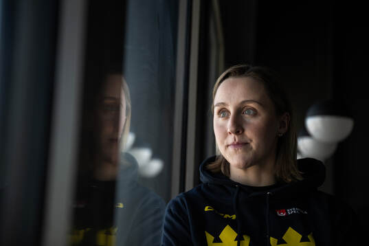 Hanna Olsson of Sweden poses for a portrait at a press event