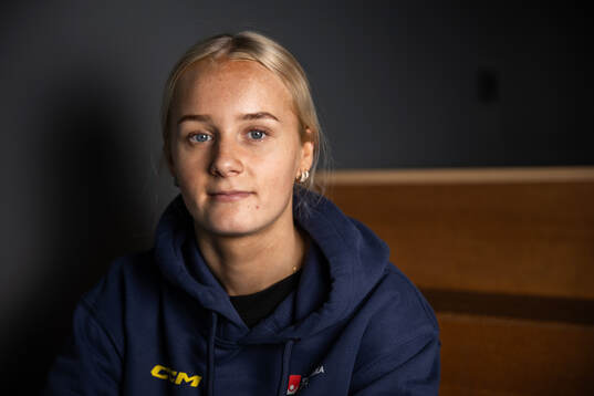 Mira Hallin of Sweden poses for a portrait at a press event