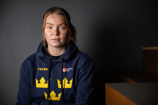 Paula Bergström of Sweden poses for a portrait at a press