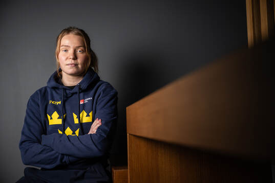 Paula Bergström of Sweden poses for a portrait at a press