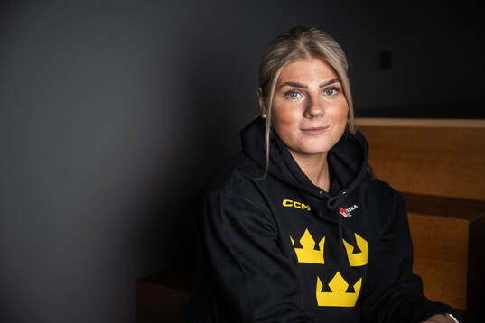 Lova Blom of Sweden poses for a portrait at a press event