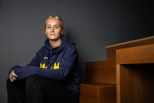 Mira Hallin of Sweden poses for a portrait at a press event