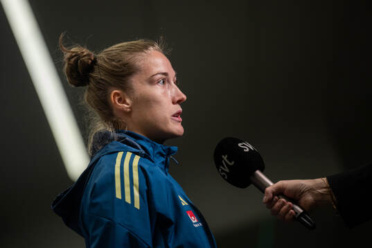 Filippa Angeldahl is interviewed