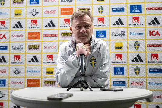 Head coach Peter Gerhardsson is interviewed